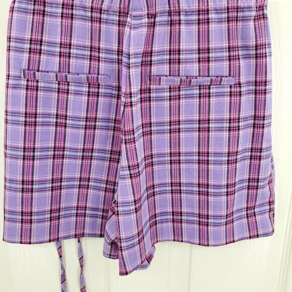 SO Lace Up Plaid Mini Skort L Purple/Pink - Picture 10 of 16